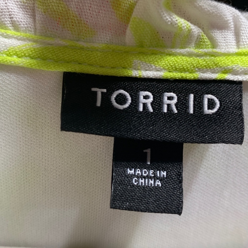 #179 size 1 Torrid fluorescent Floral sleeveless Maxi Dress with pockets - Picture 2 of 4